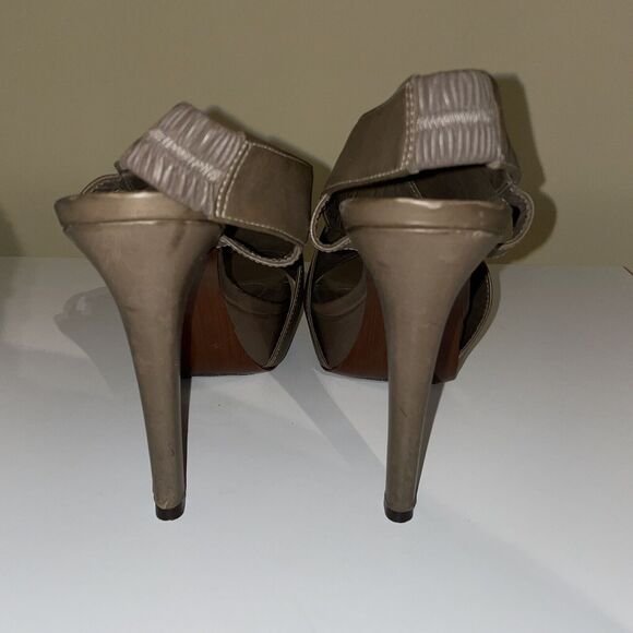 Diane Von Furstenberg Zia ll Leather Platform Heels Size 10 M - Picture 4 of 4